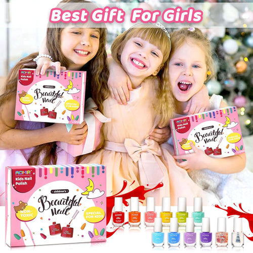 Mom & Me Kids Nail Polish Set — Water-Based, Safe & Peel-Off